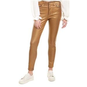 Joe's Jeans Women's Gold Metallic Coating The Charlie Ankle Skinny Jeans –– NWT